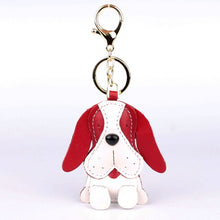 Load image into Gallery viewer, Handmade Cute Pig Puppy Genuine Real Leather Dog Keychain For Keys Animal Car Key Chain Key Ring Women Bag Pendant Charm