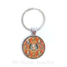 Load image into Gallery viewer, 2018 New Classic 25mm Ganesha Buddha Elephant Glass Dome Keychains Handmade Men Jewelry Car Key Holder Souvenir For Gift