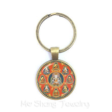 Load image into Gallery viewer, 2018 New Classic 25mm Ganesha Buddha Elephant Glass Dome Keychains Handmade Men Jewelry Car Key Holder Souvenir For Gift
