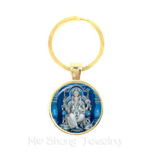 Load image into Gallery viewer, 2018 New Classic 25mm Ganesha Buddha Elephant Glass Dome Keychains Handmade Men Jewelry Car Key Holder Souvenir For Gift