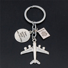 Load image into Gallery viewer, 1PC Earth Airplane Keychains No Matter Where Pendant Travel Keyring Friendship Best Friend Jewelry Diy Handmade