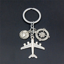 Load image into Gallery viewer, 1PC Earth Airplane Keychains No Matter Where Pendant Travel Keyring Friendship Best Friend Jewelry Diy Handmade