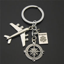 Load image into Gallery viewer, 1PC Earth Airplane Keychains No Matter Where Pendant Travel Keyring Friendship Best Friend Jewelry Diy Handmade
