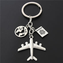 Load image into Gallery viewer, 1PC Earth Airplane Keychains No Matter Where Pendant Travel Keyring Friendship Best Friend Jewelry Diy Handmade