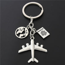 Load image into Gallery viewer, 1PC Earth Airplane Keychains No Matter Where Pendant Travel Keyring Friendship Best Friend Jewelry Diy Handmade
